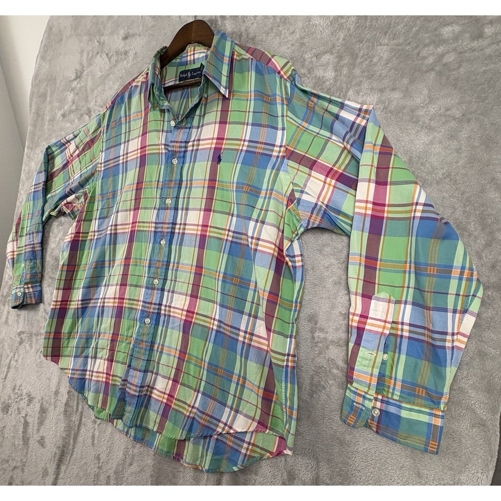 Ralph Lauren Mens Classic Fit Size XXL Plaid Long Sleeve Button Shirt Colorful - Picture 3 of 11